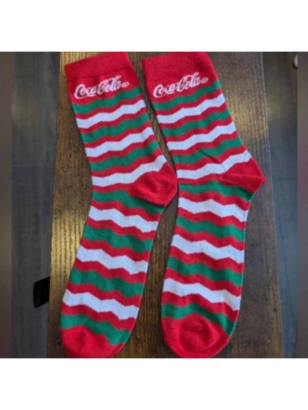 Coca Cola Festive Socks Red Green Unisex Adult One Size Custom Merch NWOT